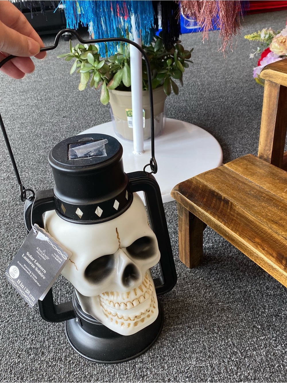 Ashland Black and White Skull Lantern - Picture 4 of 4